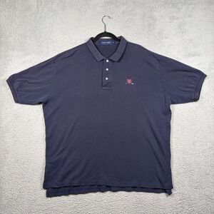 Polo Golf Ralph Lauren Mens XL Navy Blue Short Sleeve Shirt Crest Embroidered